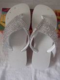 havaiana slim  com manta de strass