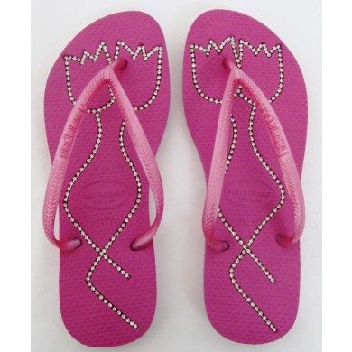 havaiana com strass de tulipa